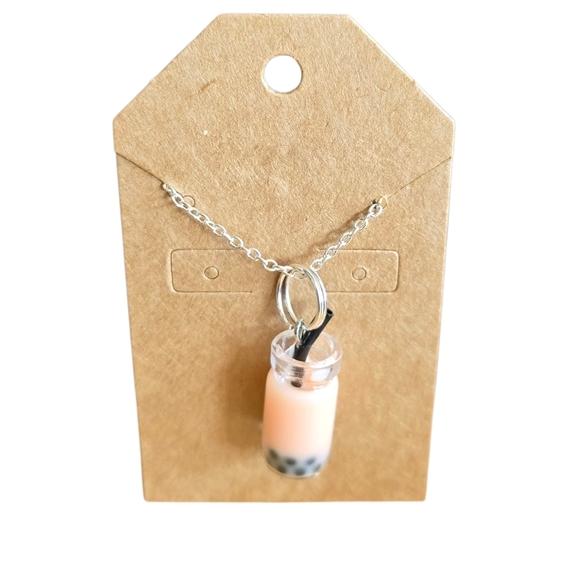 Love Buy Resale Jewelry - Mini Boba Tea Necklace 17" silver chain